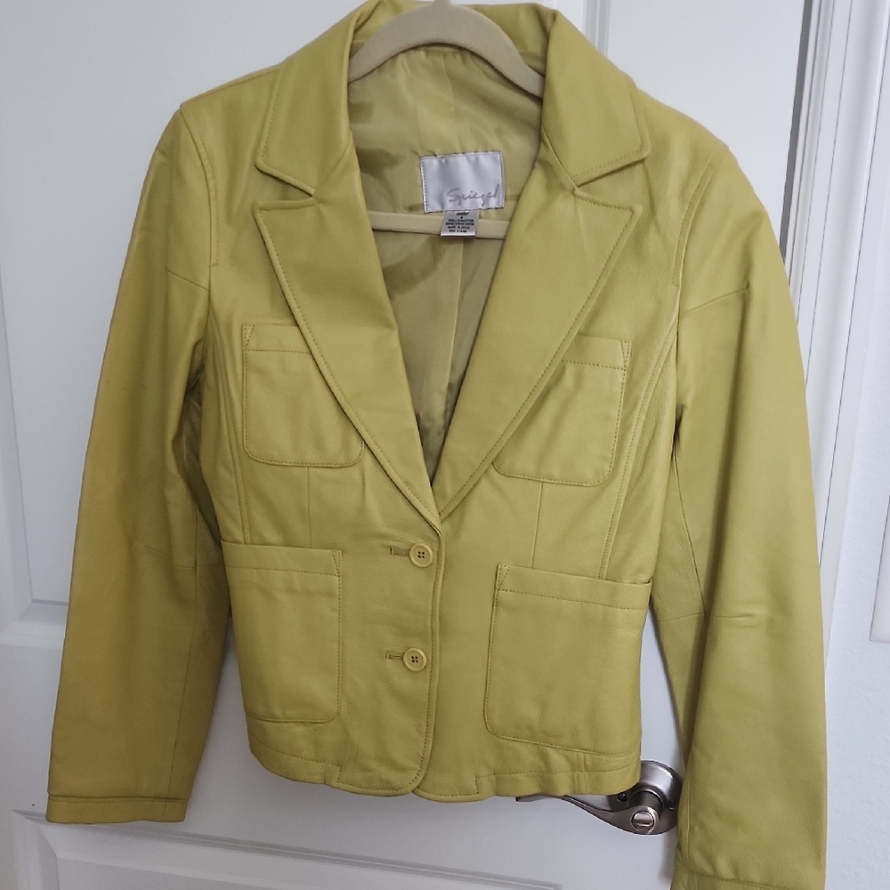 Fendi Yellow Blazer with Notched Lapel and Structured Shoulders
